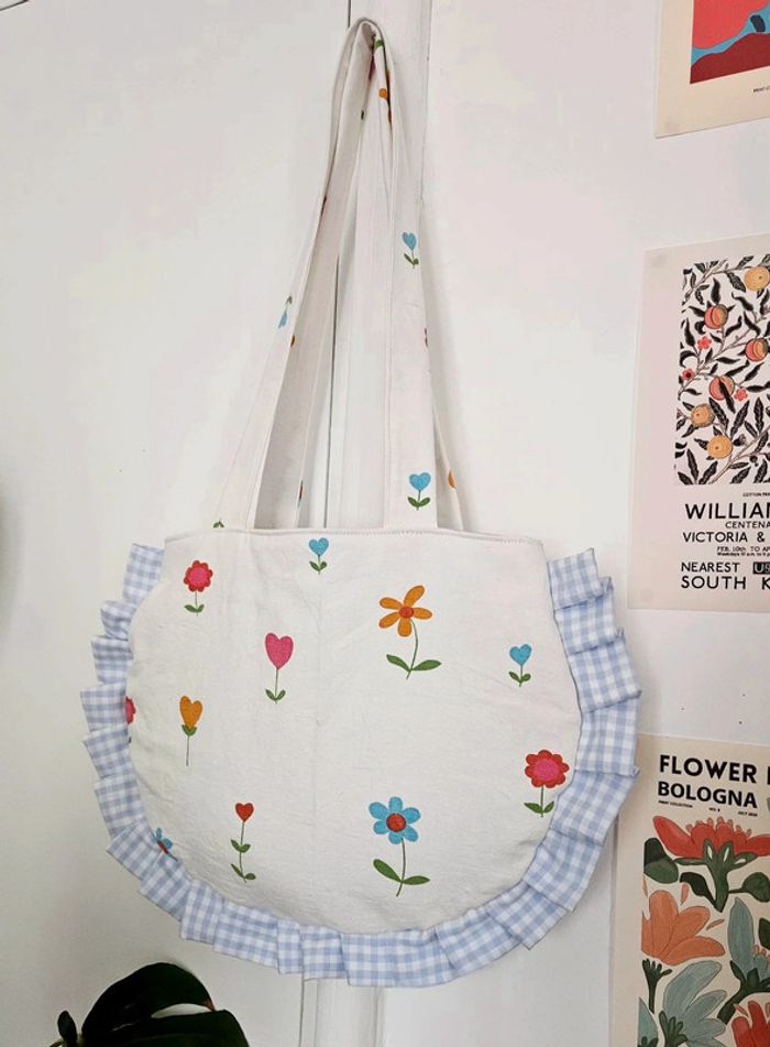 Tote bag fleuri bloom arrondi - photo numéro 2