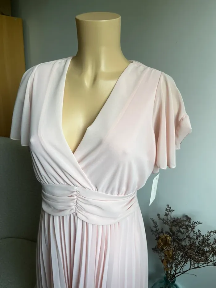 Robe chic rose poudré soldée - photo numéro 3