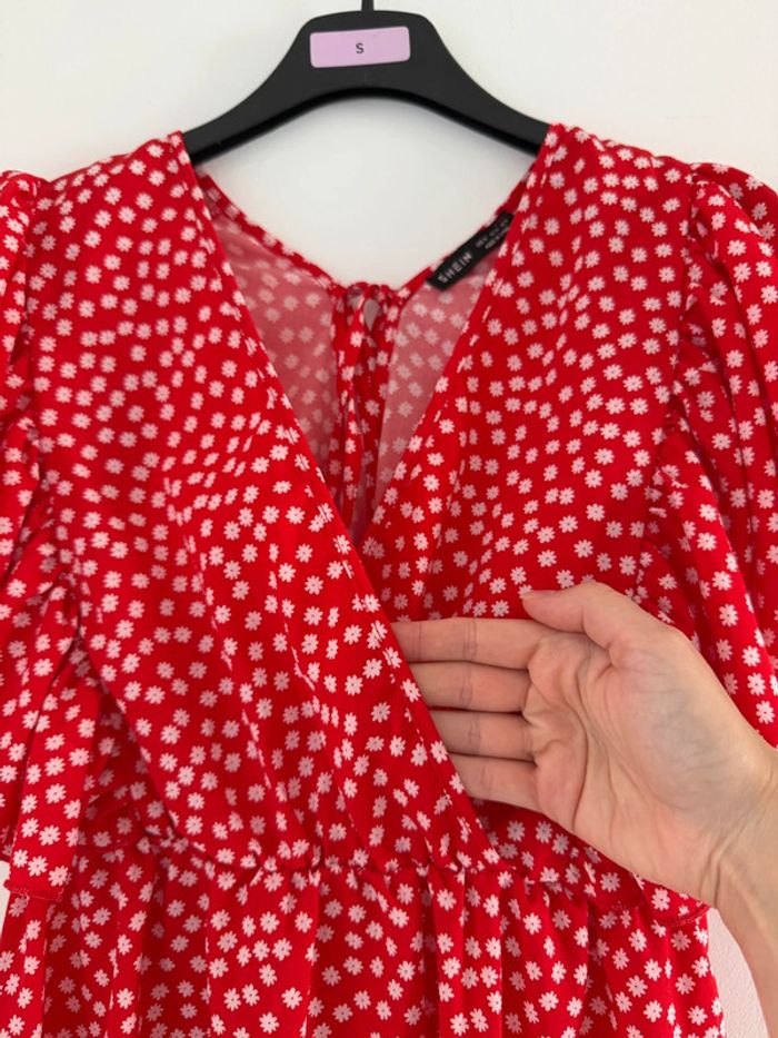 Robe d’été rouge à volant / Taille M - photo numéro 5