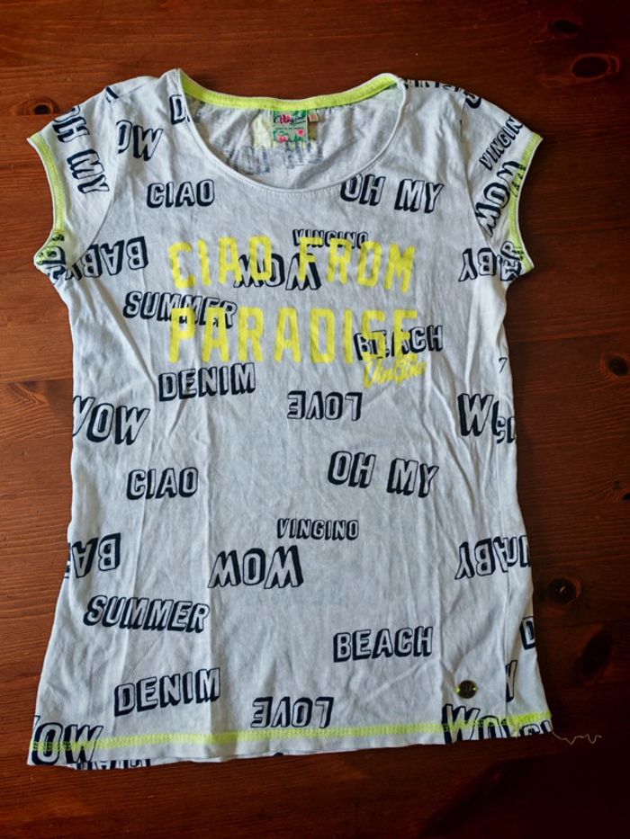 T shirt écriture fluo