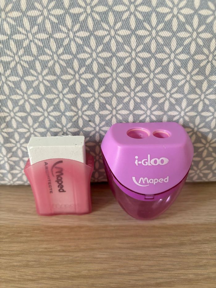 Pack Gomme "Architecte" + Taille-Crayons "Igloo"