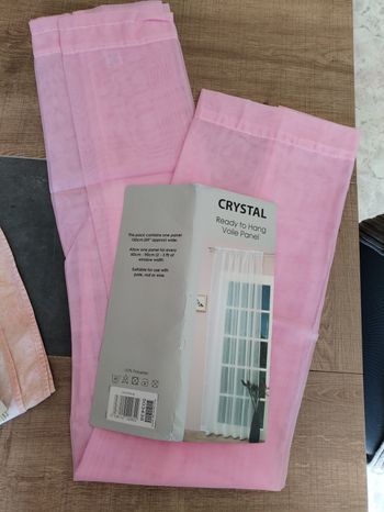 1 rideau voilage rose 1m50 neuf