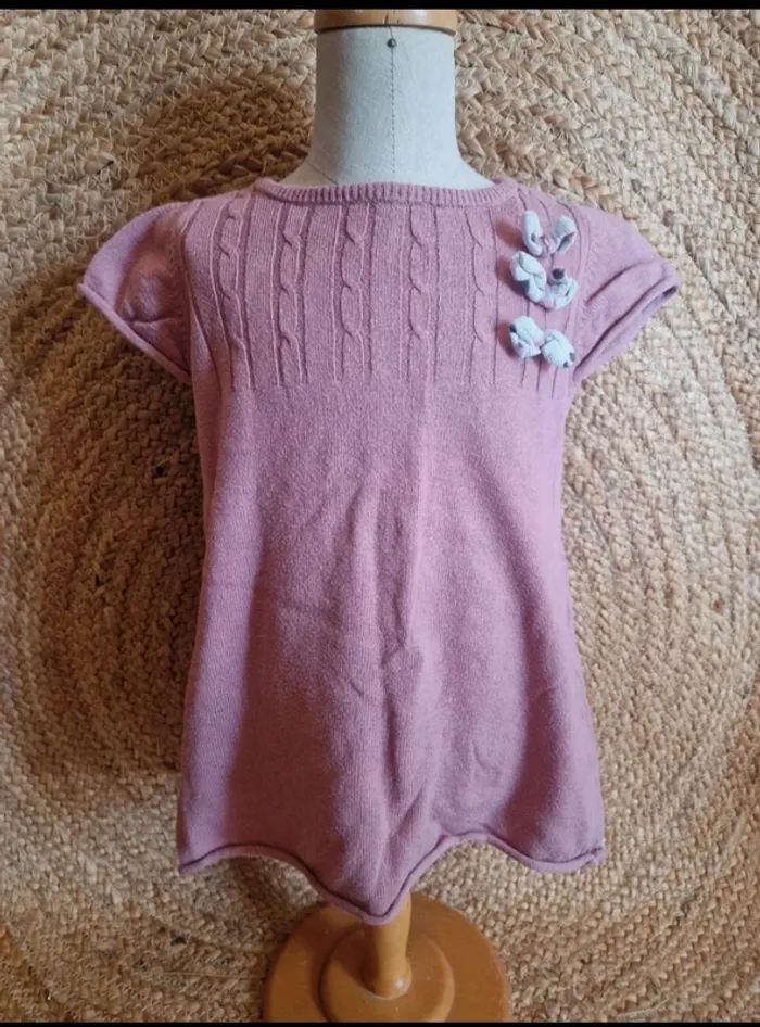Jolie robe pull manche courte rose fille sergent major 2 ans 86cm - photo numéro 2