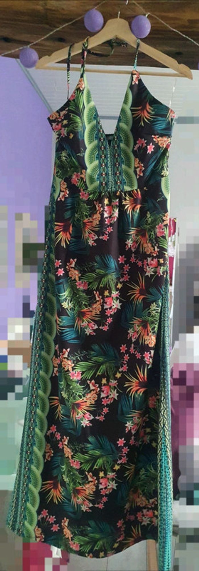 Robe longue à fleurs d'Été Satinée