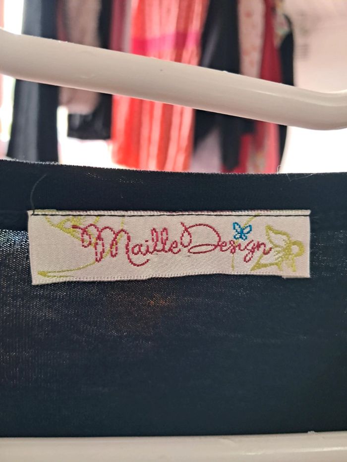 Superbe haut / Top fermeture en portefeuille - cache-coeur, manches 3/4 - T.40 - Maille Design - photo numéro 4
