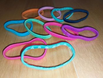 Lot de 10 élastiques à cheveux plats multicolores