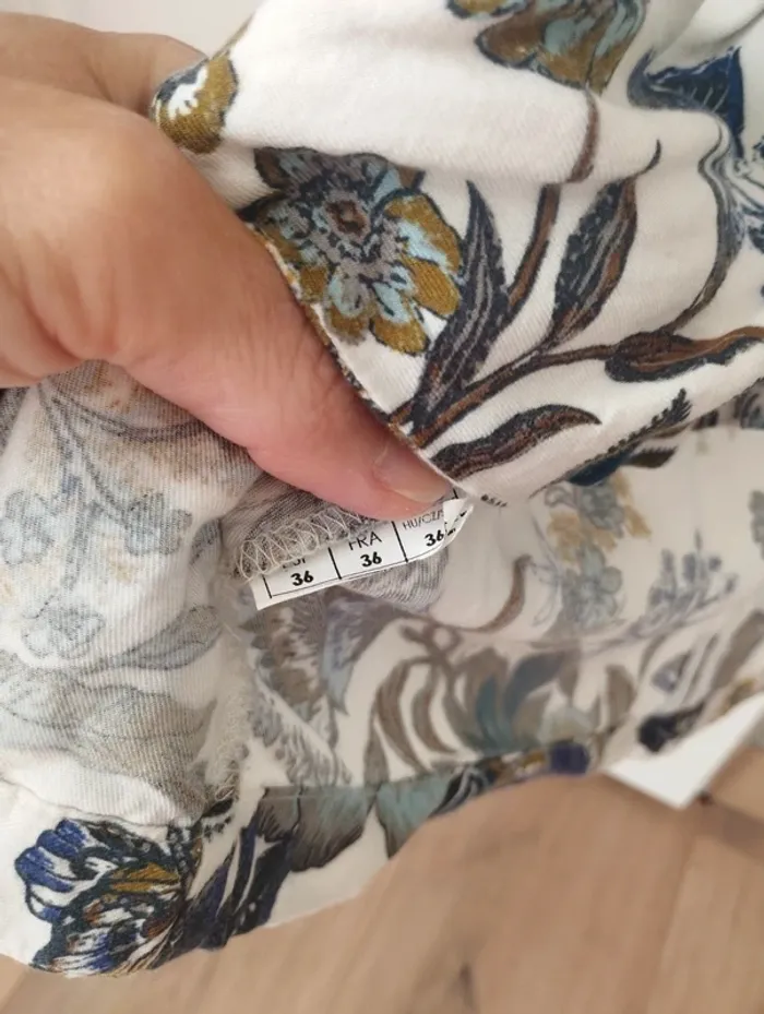 Veste gilet blanc fleuri Promod S - photo numéro 4