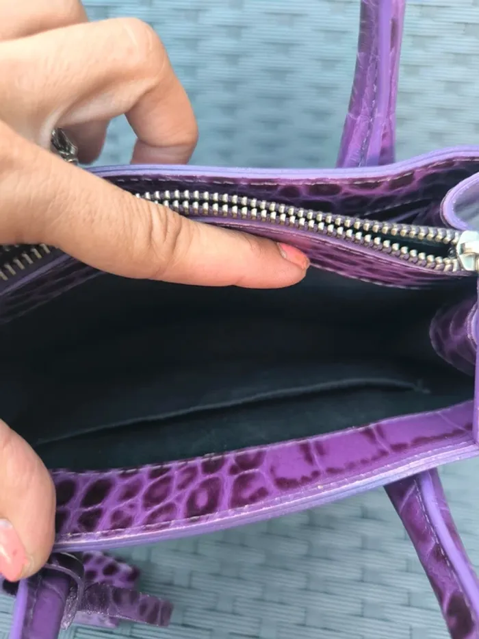 Sac a main avec bandoulière cuir ming The kooples violet - photo numéro 8