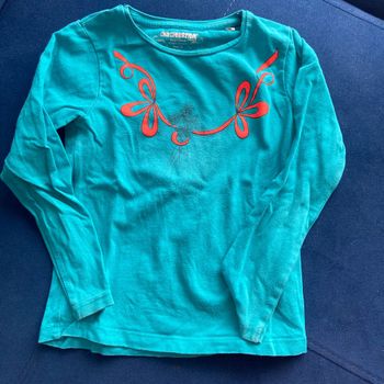 Teeshirt manche longue turquoise 4 ans