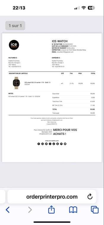 Montre connectée Ice Watch de septembre 2025