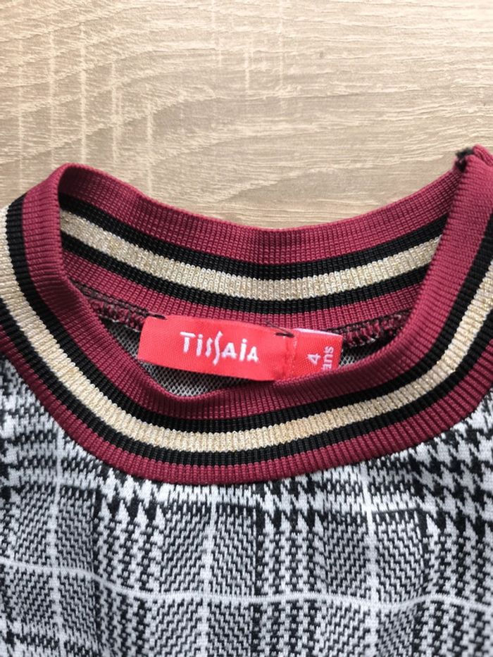 Ensemble tissaia 4 ans haut carreaux et pantalon léger noir - photo numéro 3