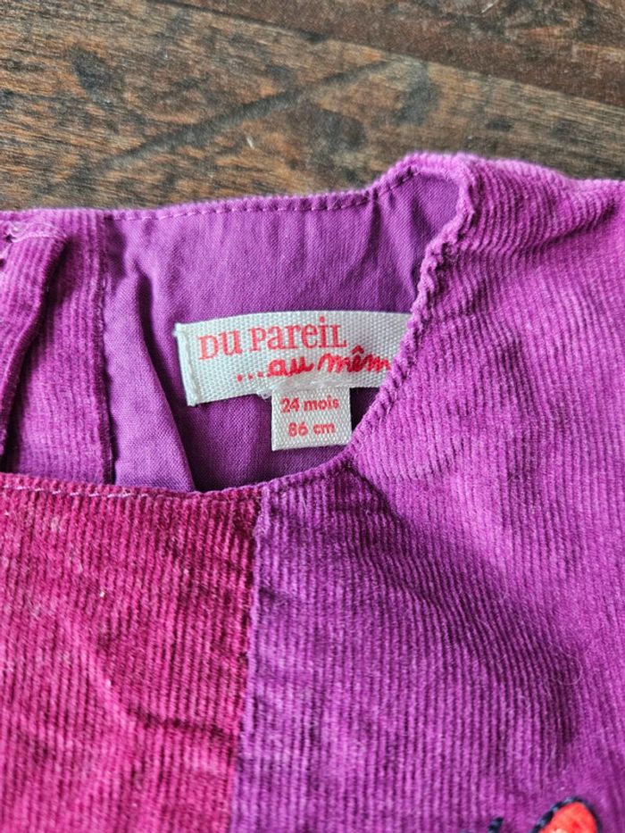 Robe velours DPAM 2ans bébé fille - photo numéro 4