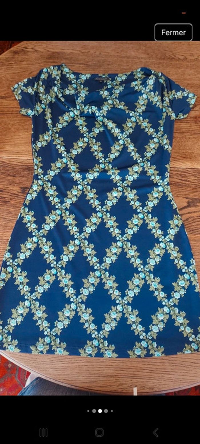 Robe fond bleu fleuries King Louie  taille M - photo numéro 14