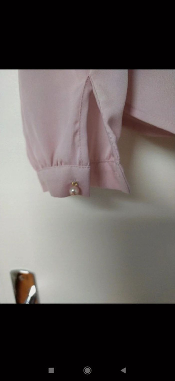 Chemisier rose léger manches longues - photo numéro 3