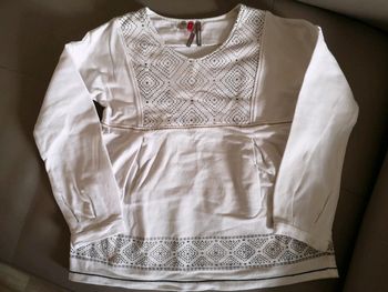 T shirt manches longues motifs losanges