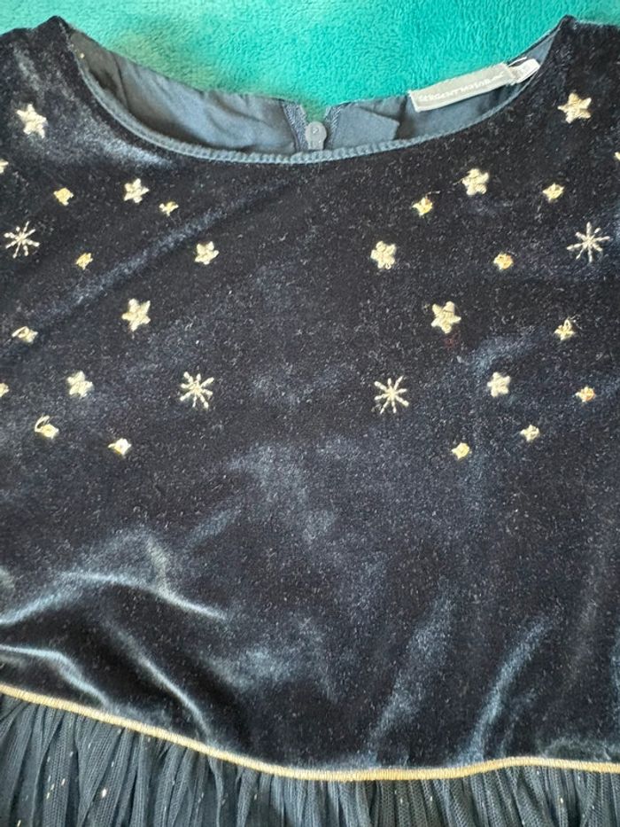 Robe de Noël velours bleu 6 ans - photo numéro 3