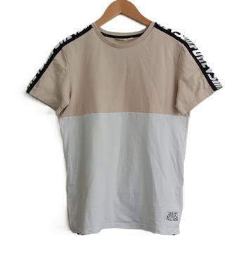 T-shirt multicolore beige blanc et noir. H&M. Coton. Taille 13 - 14 ans. 158 - 164 cm