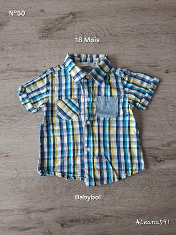🌷N°50🌷Chemise Courtes Manches - Babybol - 18 Mois🌷