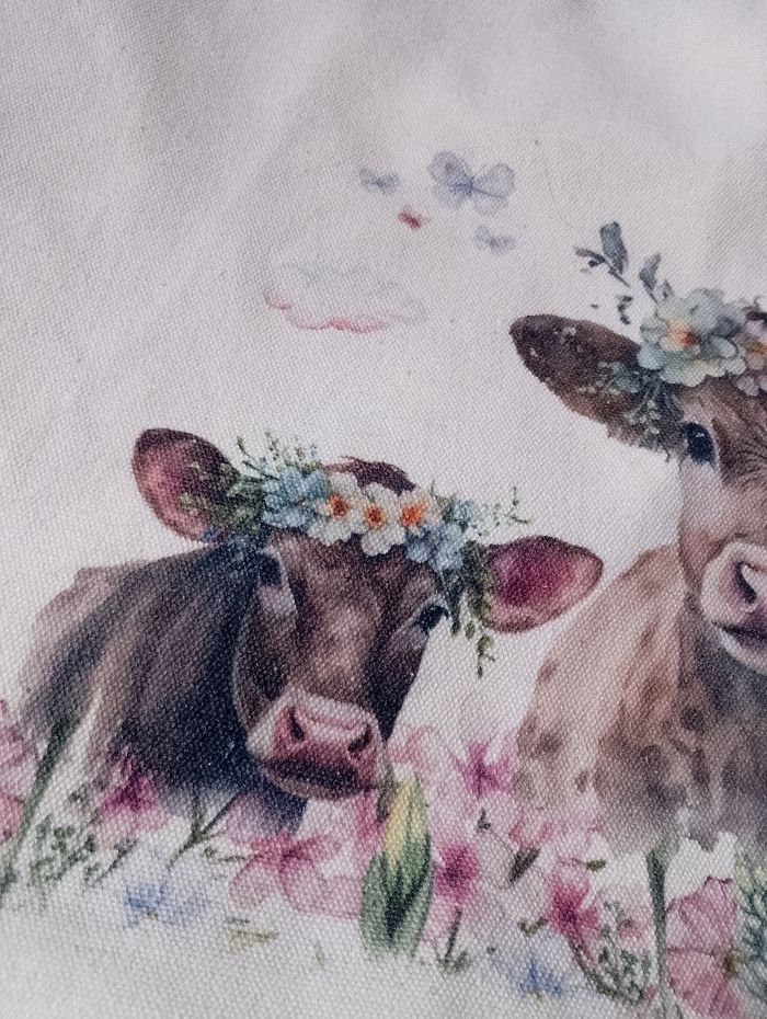 Sac de course motifs vaches fleuries neuve - photo numéro 8