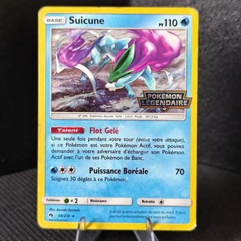 Carte pokémon 🇨🇵 Suicune 58/124 Holo  SL8 Tonnerre perdu Stamp Pokemon Légendaire 