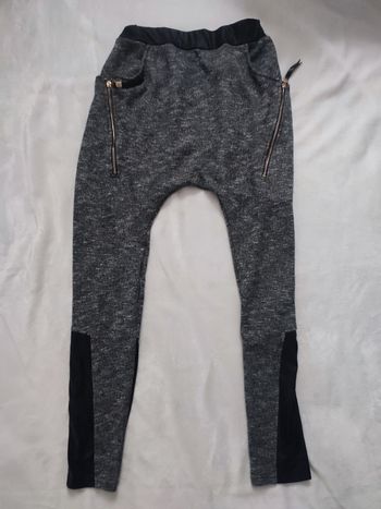 Sarouel bi matière gris et noir sans marque taille s