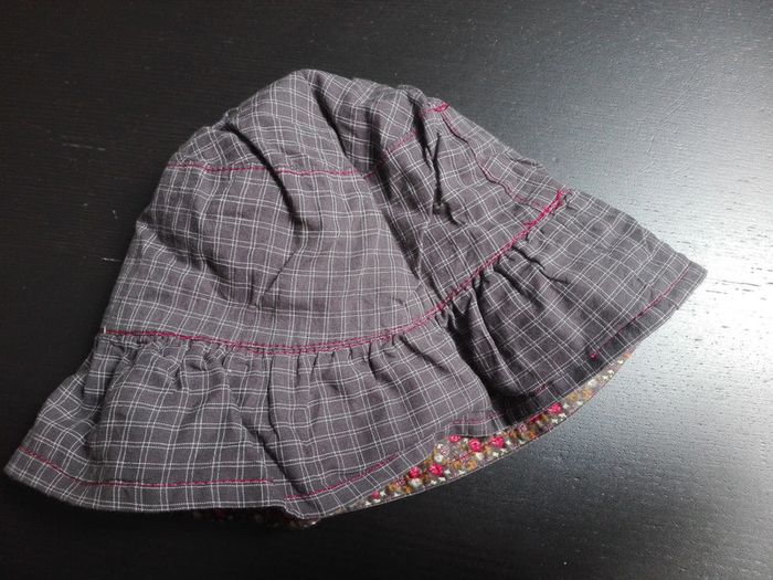 Magnifique bob réversible fille bébé liberty gris - photo numéro 2