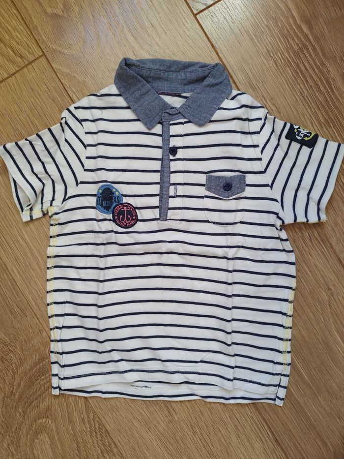 Polo rayé bleu et blanc Sergent Major - 4 ans