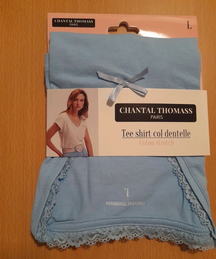 Taille M/L Chantal Thomass t-shirt femme col dentelle
