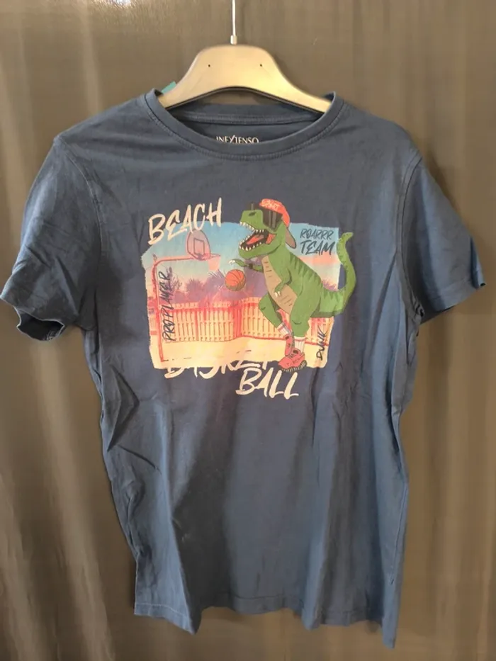 313239 Tee-shirt MC bleu garçon 12 ans in extenso