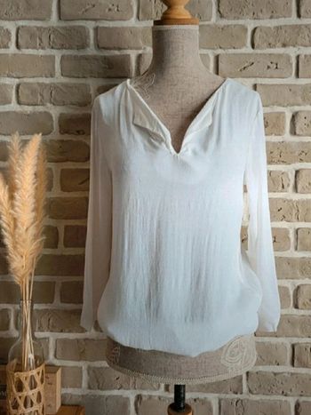 Blouse en crêpe blanche Mango S 36