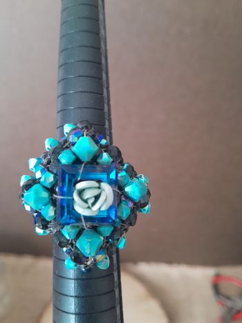 Bague taille 59 rose bleu