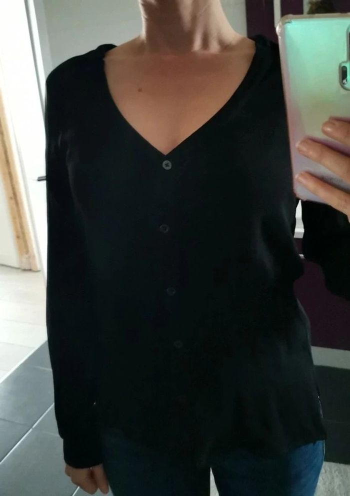 Chemise noire en voile XS - photo numéro 2