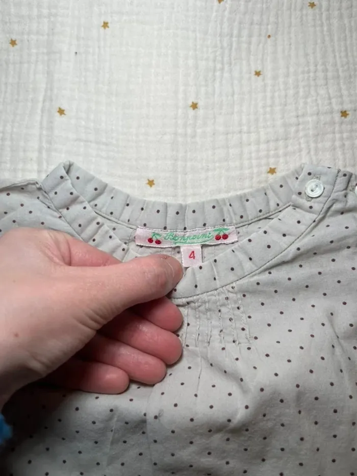 Blouse à pois Bonpoint 4 ans - photo numéro 3