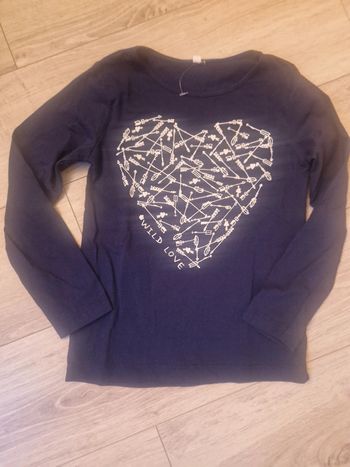 T-shirt manches longues, fille 5-6 ans, neuf