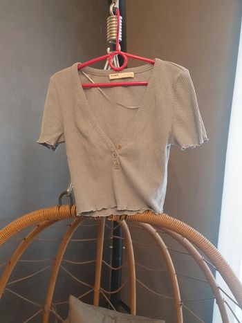 Top  gris pull and bear