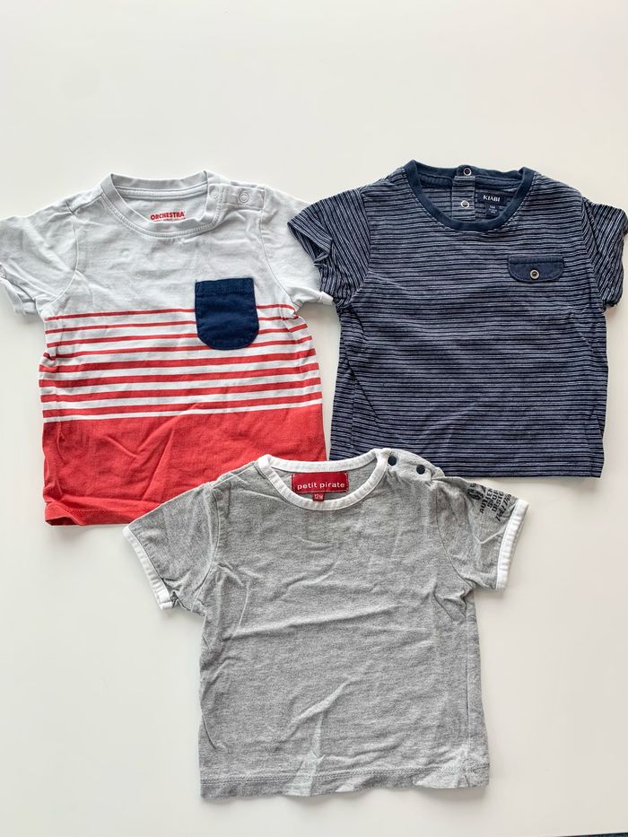 Lot de 3 t-shirt manches courtes 12 mois
