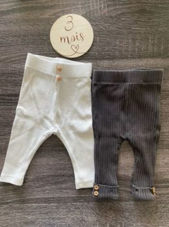2 pantalons leggins Kiabi 3 mois