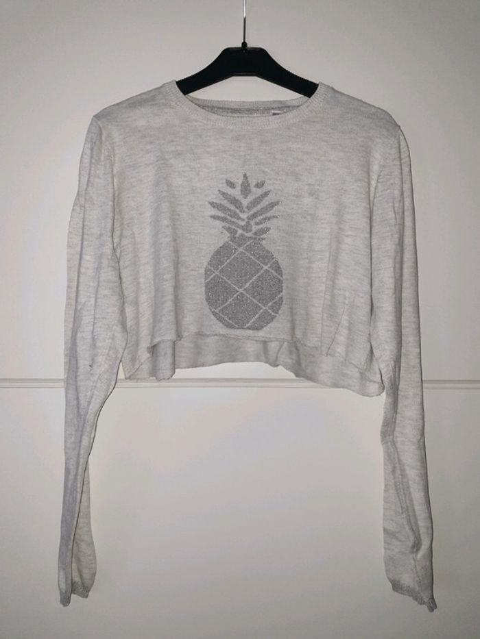 Pull court crop top Okaidi 14 ans