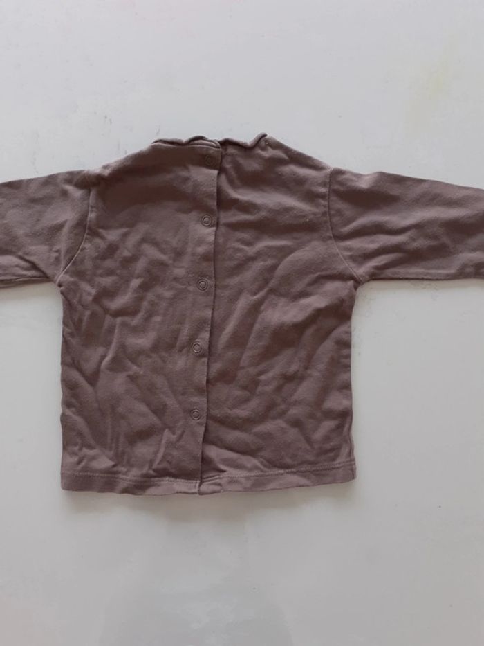 Tee-shirt fille Vertbaudet 6 mois marron - photo numéro 3