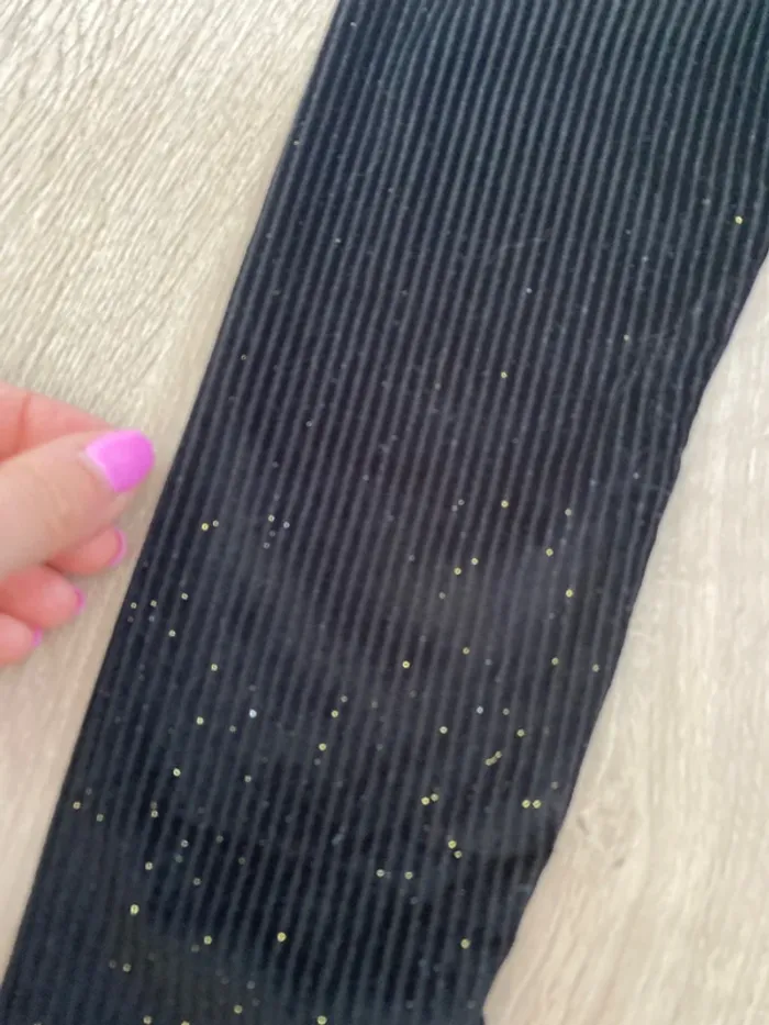 Legging velours noir paillettes - photo numéro 2