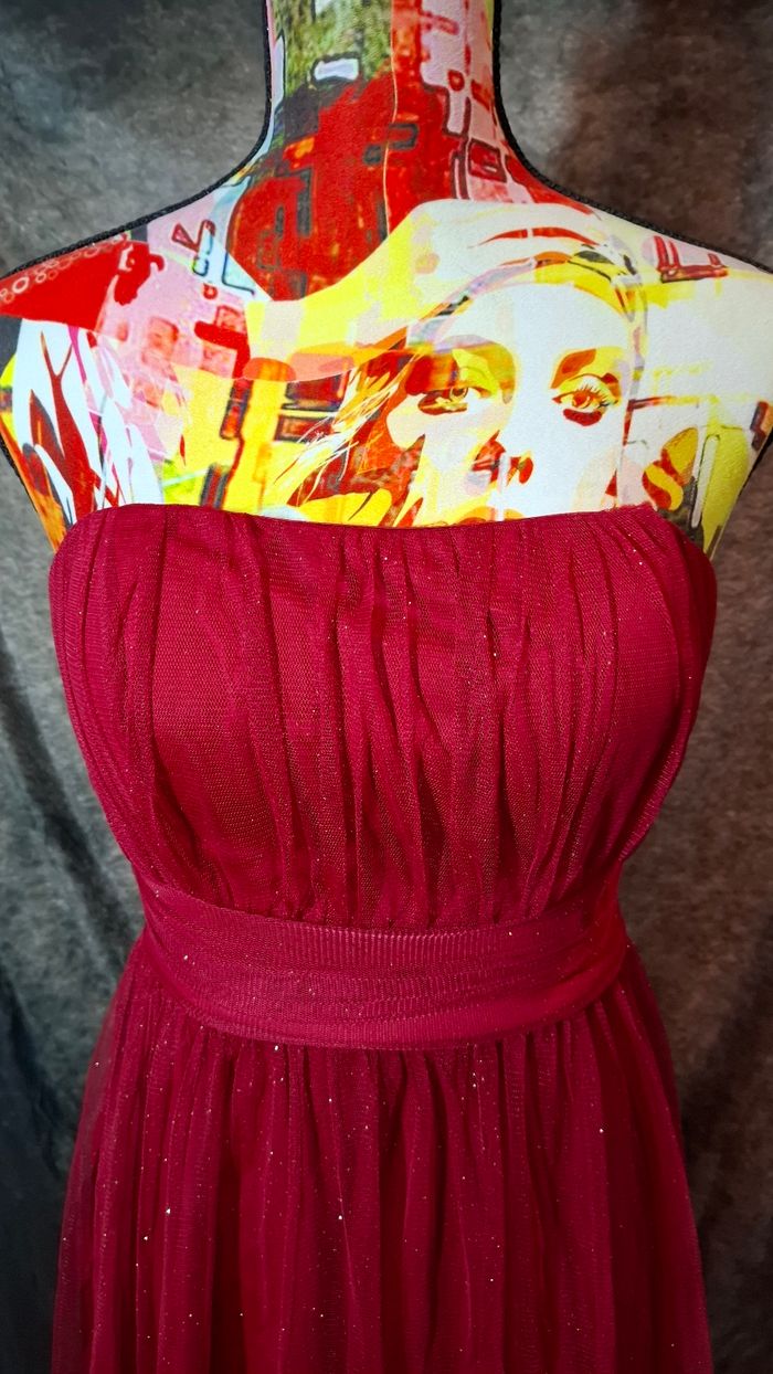 Robe bustier rouge brillante - photo numéro 2