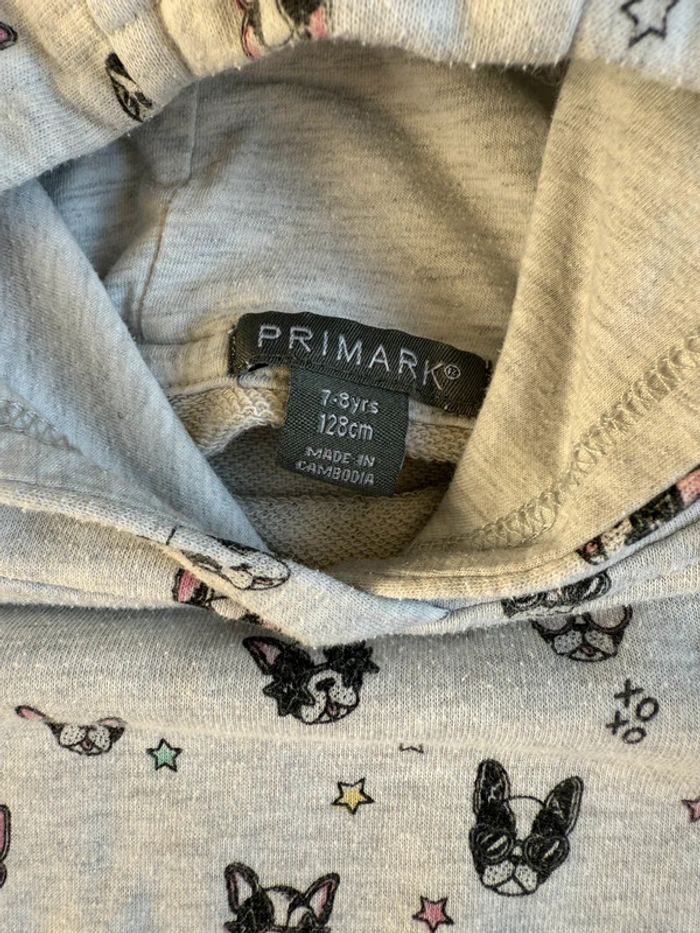 🎀 Pull à capuche gris 7-8 ans Primark - photo numéro 3
