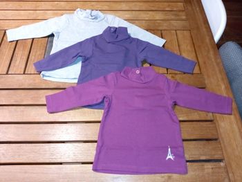 Lot 3 sous-pulls fille T 3 mois