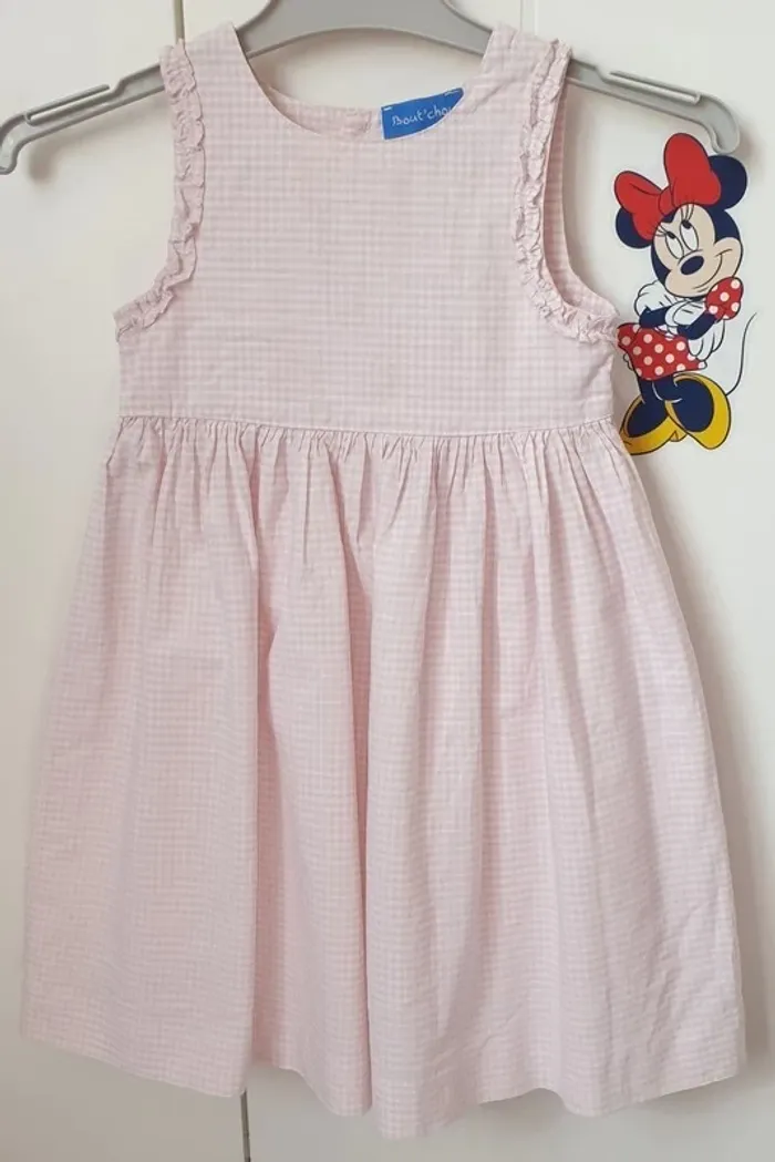 Robe carreaux rose 18 mois