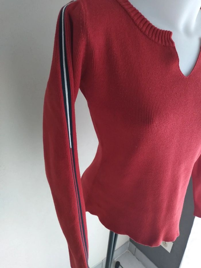 Pull lourd tommy hilfiger t L rouge taille petit - photo numéro 2