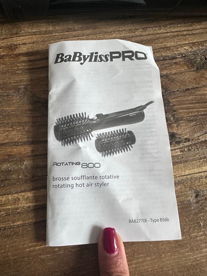 Brosse soufflante rotative Babyliss ROTATING 800 - 2 têtes et notices - photo numéro 6