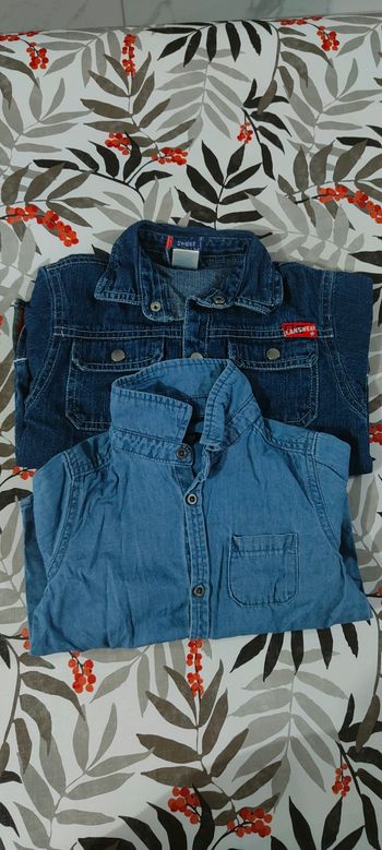 Lots chemises jeans, 24 mois