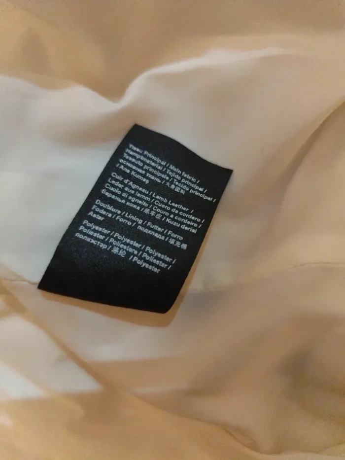 Veste cuir d'agneau One Step IKKS crème 38 neuve - photo numéro 5