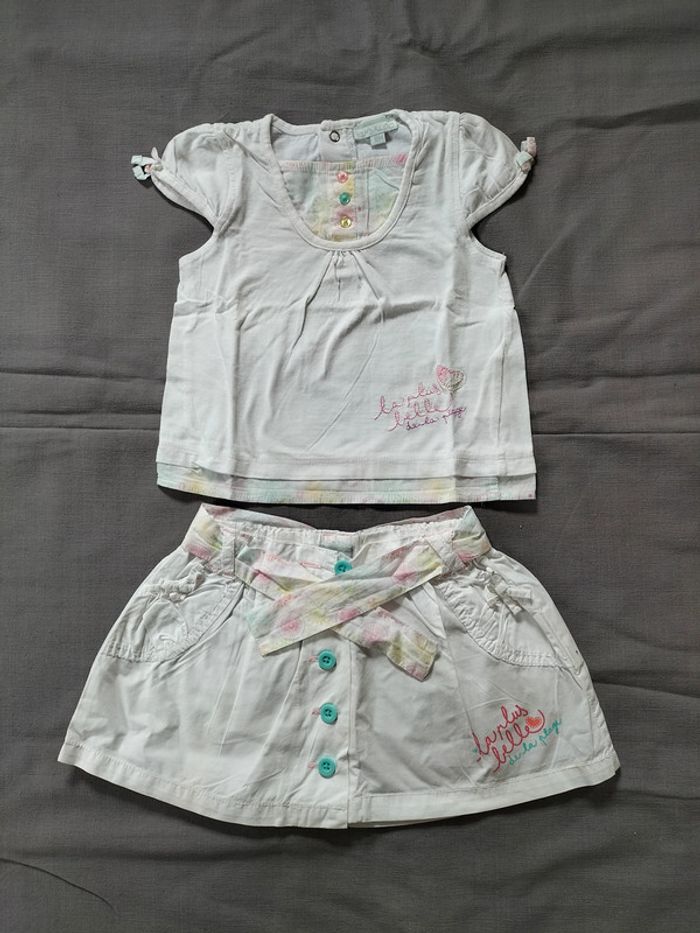 Ensemble jupe tshirt été fille 18 mois