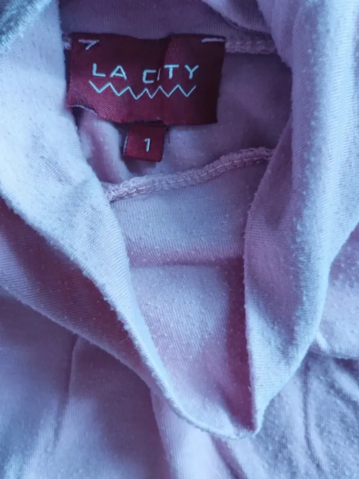 đ Top rose col montant La City â Style Y2K / AnnĂ©es 2000 â Taille 36/T1 â TBE - photo numĂ©ro 5